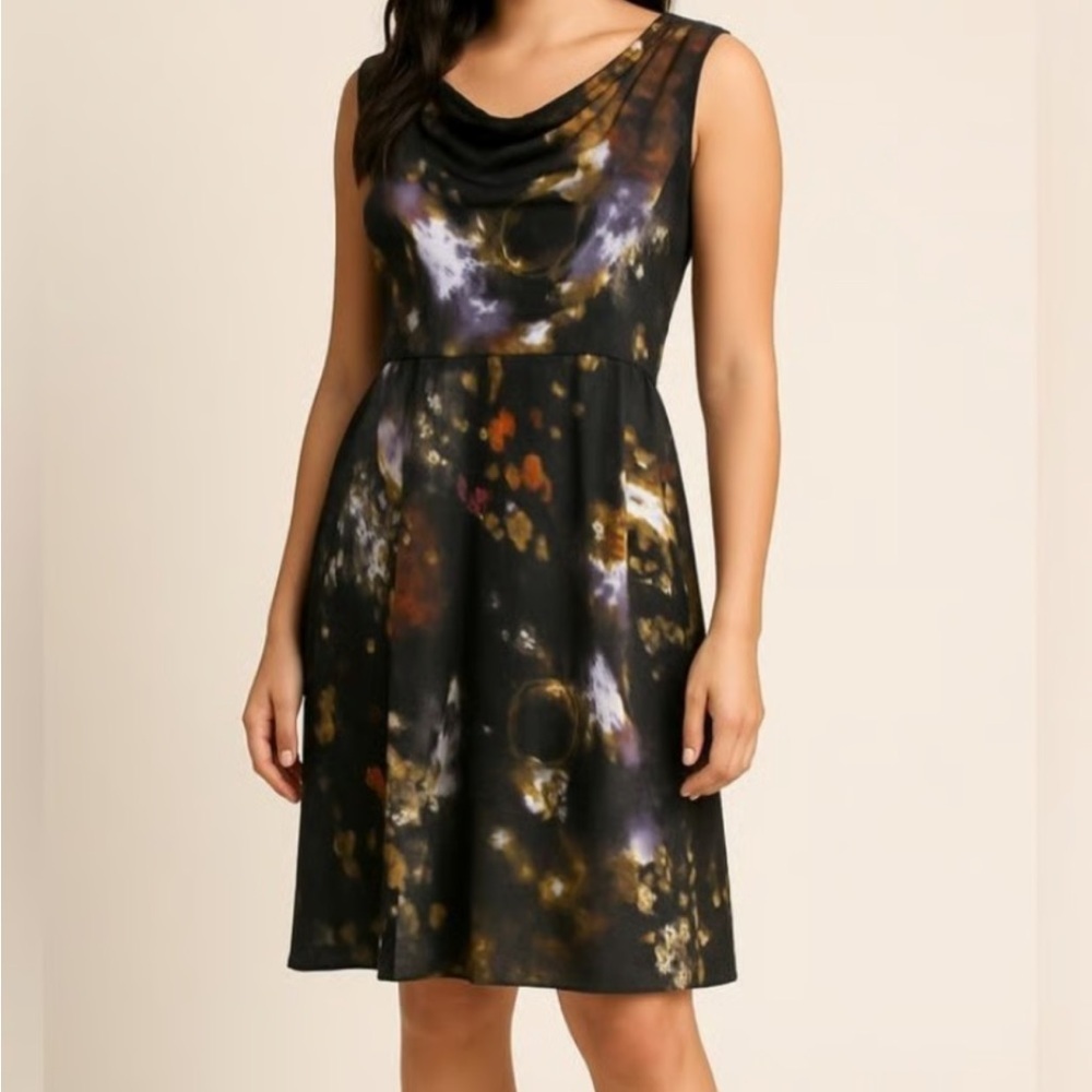 Calvin Klein Black and Gold Dress size 14